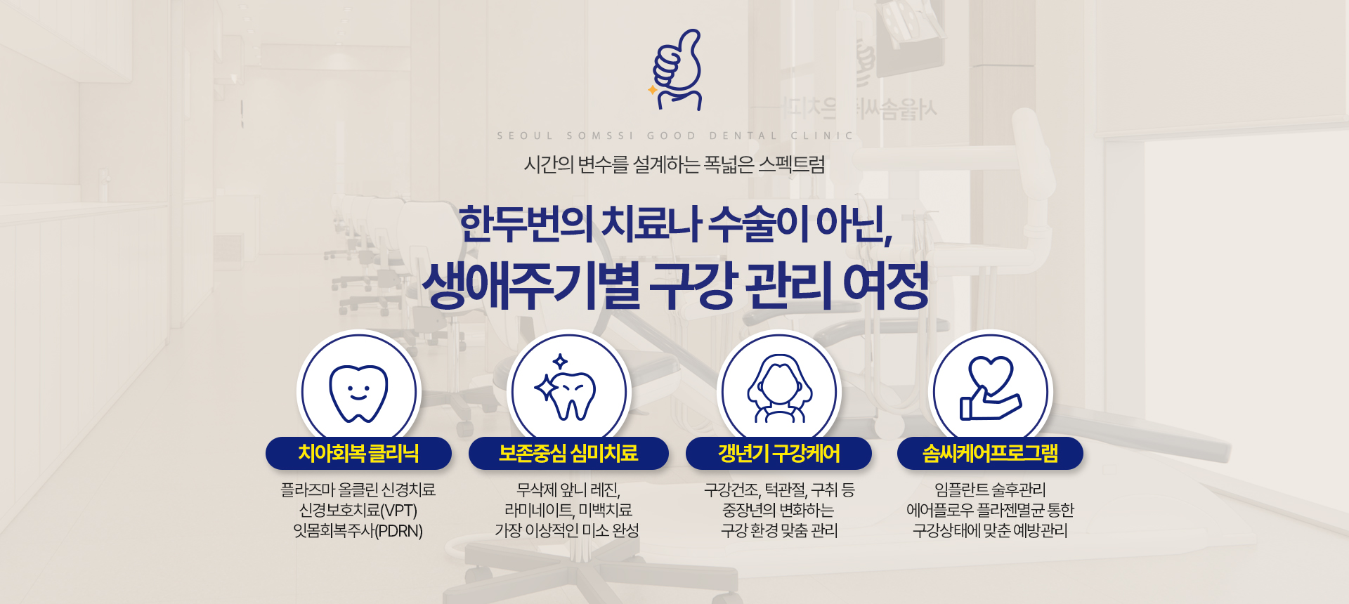 한두번의 치료나 수술이 아닌, 생애주기별 구강 관리 여정